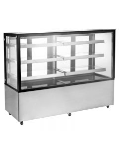 Zanduco 72" Square Glass Floor Refrigerated Display Case