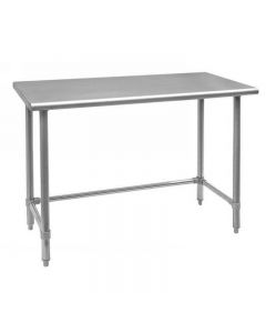 Zanduco 24" x 24" Stainless Steel Worktable With Leg Brace and Open Base