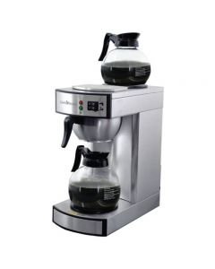 Omcan Stainless Steel Coffee Maker with 2 Glass Decanter – 2.2 L Tank Capacity
