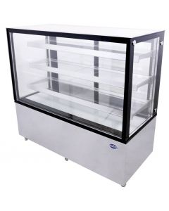 Zanduco 60" Square Glass Floor Refrigerated Display Case with 23.66 cu. ft.