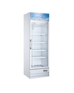 Zanduco 27" Single Door Swing Glass Freezer - White 13 cu. ft.