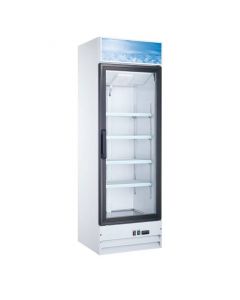 Zanduco 26" Single Door Glass Cooler - White 14 cu. ft.