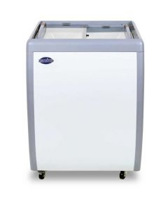 Zanduco 26'' Ice Cream Freezer With Flat Glass Top 5.5 cu ft