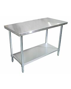Zanduco 18" Depth Stainless Steel Worktable with Undershelf and Galvanized Legs
