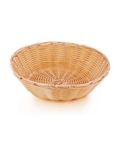 Omcan 9" X 2 3/4" Natural Round Woven Basket