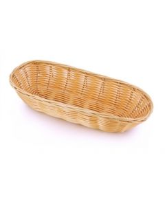 Omcan 9" X 4 1/4" X 2" Natural Oval Woven Basket