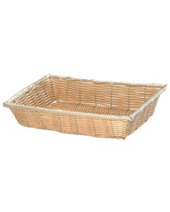Omcan 9" X 6 1/4" X 2 3/4" Natural Rectangular Woven Basket