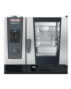 Rational CB2GRRA.0000267 iCombi Classic Single 6-Half Size Natural Gas Combi Oven with Manual Controls - 120V