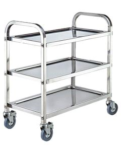 Omcan 37.4" x 19.7" x 37.4" 3 Shelf Stainless Steel Utility Cart
