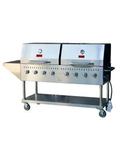Omcan 60" Stainless Steel Outdoor Propane BBQ Grill With 4 Burners 128,000 BTU