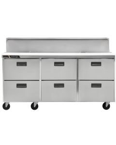 Centerline CLPT-7230-DW 72" 30 Mega Top Six Drawer Refrigerated Salad/Sandwich Prep Table