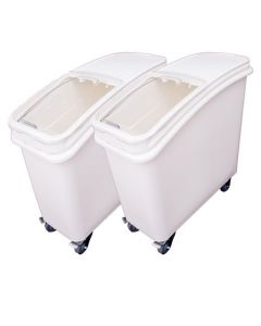 Omcan 21 Gallon Mobile Ingredient Bin with Clear Plastic Cover, Sliding Lid & Scoop"