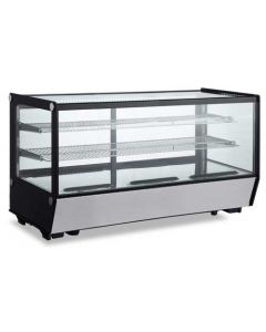 Zanduco 60" Square Refrigerated Countertop Bakery Display Case - Black