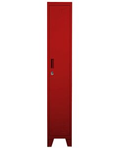 Omcan 12" x 18" x 72" Single Tier Locker - 1 Bank, Red, Unassembled