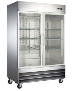 Zanduco 54" Two Swing Glass Door Merchandiser Refrigerator - Stainless Steel