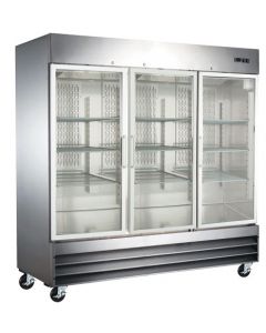 Zanduco 81" Three Glass Door Merchandiser Refrigerator - Stainless Steel