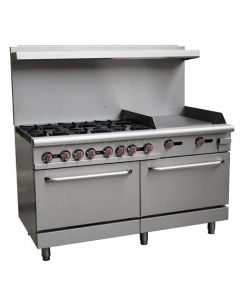 Zanduco 60" Commercial Range Oven w/ 24" Griddle and 6 Burners – Natural Gas, 171000 BTU