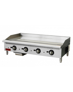 Omcan 48" Countertop Gas Griddle with Thermostat Control - 4 Burners