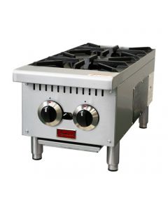 Omcan 12" Gas Hotplate - 2 Burners, 50000 BTU