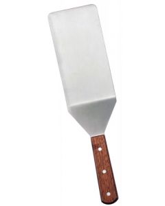 Omcan 5" x 6" Kitchen Turner with Cutting edge with Wood Handle