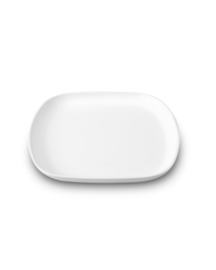 Delfin 10" x 8" x 0.75" White Matte Rectangular Platter SPRC-108-20DP