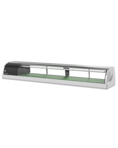 Hoshizaki HNC-180BA-L-SLH Curved Glass Refrigerated Sushi Display Case 70.9" - Left Side Compressor, Half Glass Doors