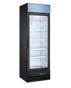 Aurora 26" Black Single Glass Door Refrigerator - 382L