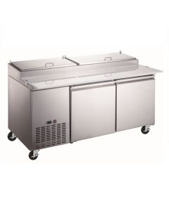 Aurora 67.3" Refrigerated Pizza Prep Table with 2 Doors