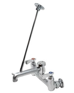 Omcan Wall Mounted Sink Faucet with 6.5" Swing Spout and 8" Centers for Mop Sink