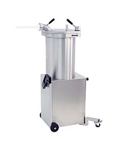 Omcan Stainless Steel Hydraulic Piston Sausage Stuffer - 65 Lb Capacity With 2 Swivel Casters