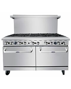 Atosa AGR-10B 60" Gas Range with (10) 32000BTU Open Burners and (2) 26" 1/2 wide Ovens