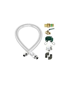 Atosa WA300001 3/4" x 4ft Gas Flex Hose with Quick Disconnect and 2 Elbows