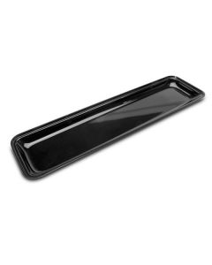 Delfin 24'' x 8'' x 1'' Black Acrylic Rectangular Market Tray TRC-248-10