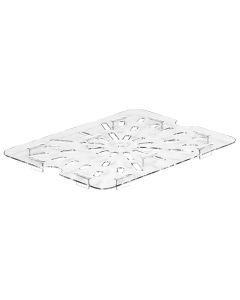 Cambro 20CWD Food Pan - Camwear - Polycarbonate - Clear - Drain Shelf - 1/2 Size