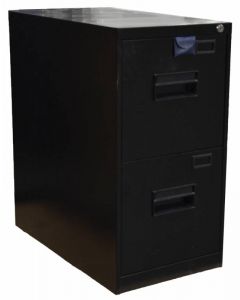 Omcan Black Legal Vertical File Cabinet with Two Drawers