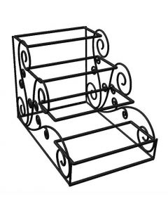 Delfin 12'' x 19'' x 13 1/2'' Black Santa Fe Condiment Holder Double 4 Tier CTD-1219SF