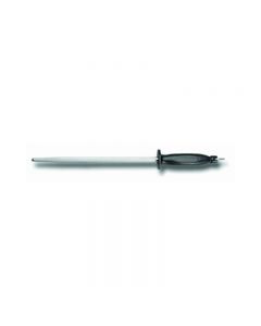 Omcan 12" Sharpening Steel, Round, Black Handle