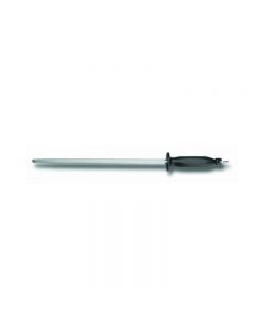 Omcan 14" Sharpening Steel, Round, Black Handle