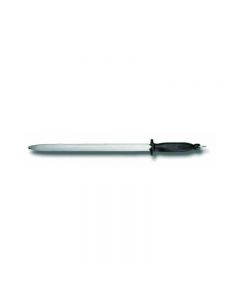 Omcan 14" Oval Sharpening Steel, Black Handle