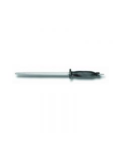 Omcan 10" Sharpening Steel, Round, Black Handle