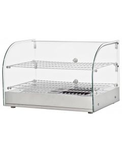 Omcan 22" Display Warmer with Front Curved Glass and 2 Rear Doors