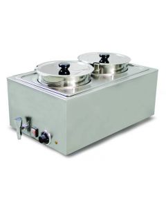 Omcan Two Chamber Food Warmer with 8L per Container Capacity