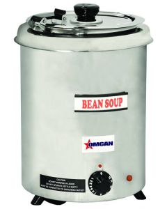 Omcan 6 QT Stainless Steel Soup Kettle with Metal Lid