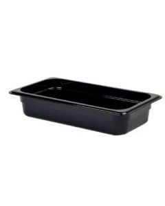 Cambro 32CW110 Camwear Black Food Pan 1/3 Size - 6" X 12" X 2"