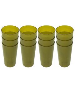Omcan 80350 32 oz Amber Pebbled Tumblers - per 12 pcs