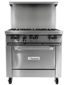 Garland G36-6R G Series 36" Gas Restaurant Range with 6 Burners and 26" Oven - 236,000 BTU