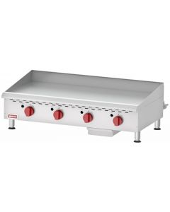 Omcan Countertop Stainless Steel Gas Griddle with Thermostatic Control - 4 Burners