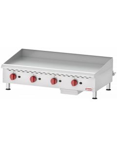 Omcan Countertop Stainless Steel Gas Griddle with Manual Control - 4 Burners