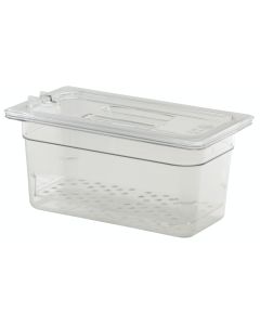 Cambro 35CLRCW Colander Pan - Camwear - Polycarbonate - Clear