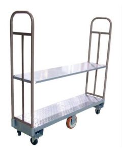 Omcan 16" x 48" Heavy-Duty U-Boat Utility Cart - 2000 lb. Capacity, Gray
